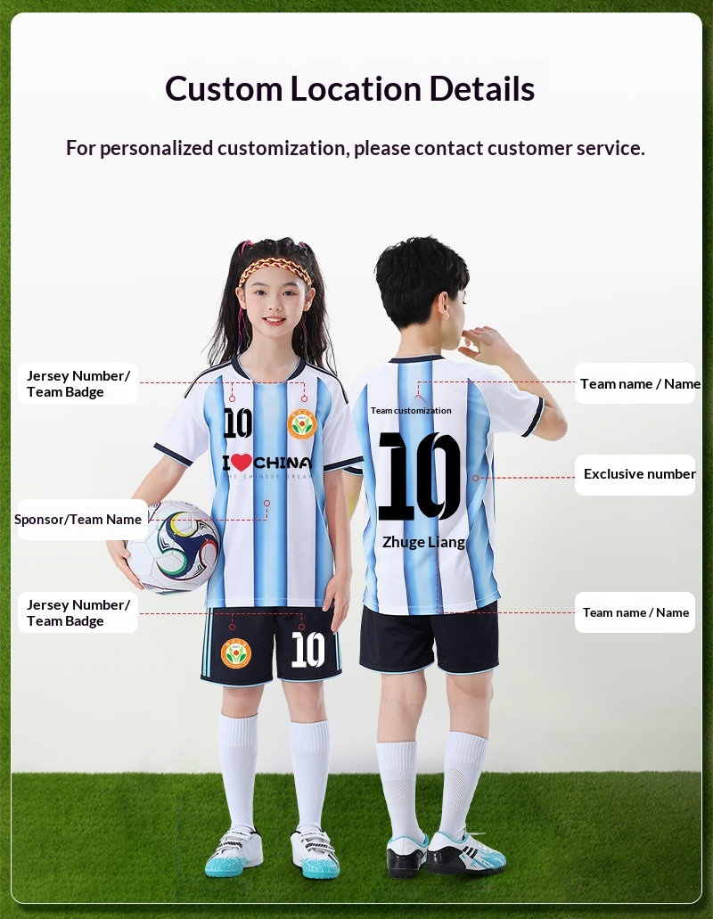 Custom Kids Football Jersey - Argentina Portugal Barcelona Riyadh detail 4
