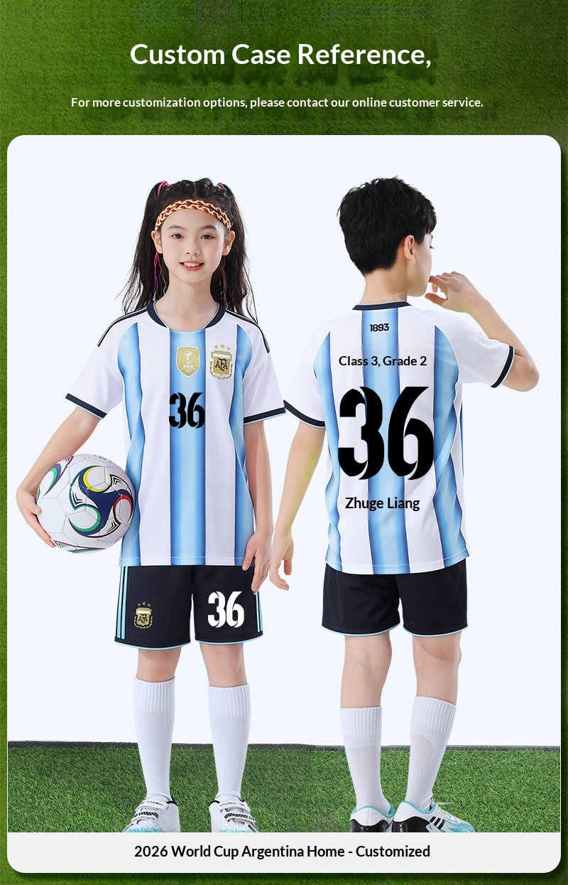 Custom Kids Football Jersey - Argentina Portugal Barcelona Riyadh detail 11