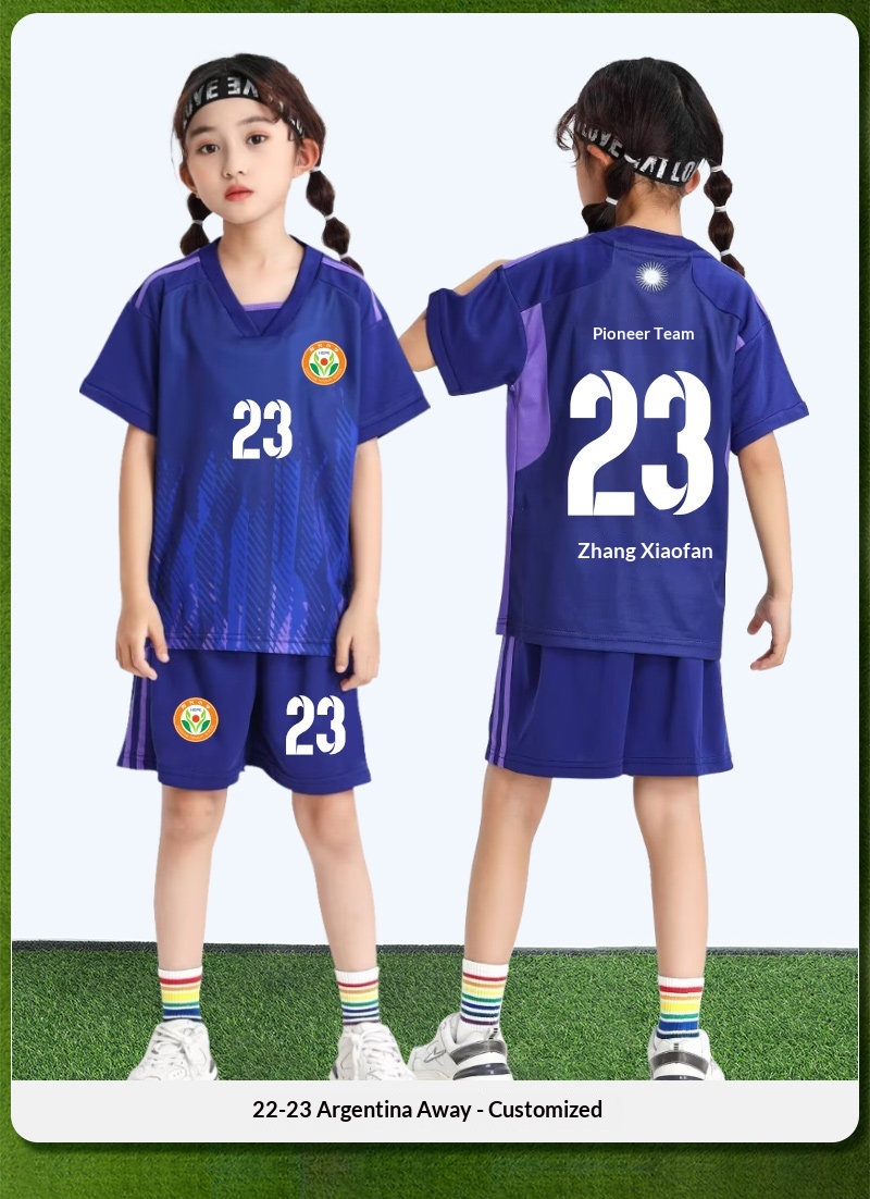Custom Kids Football Jersey - Argentina Portugal Barcelona Riyadh detail 15