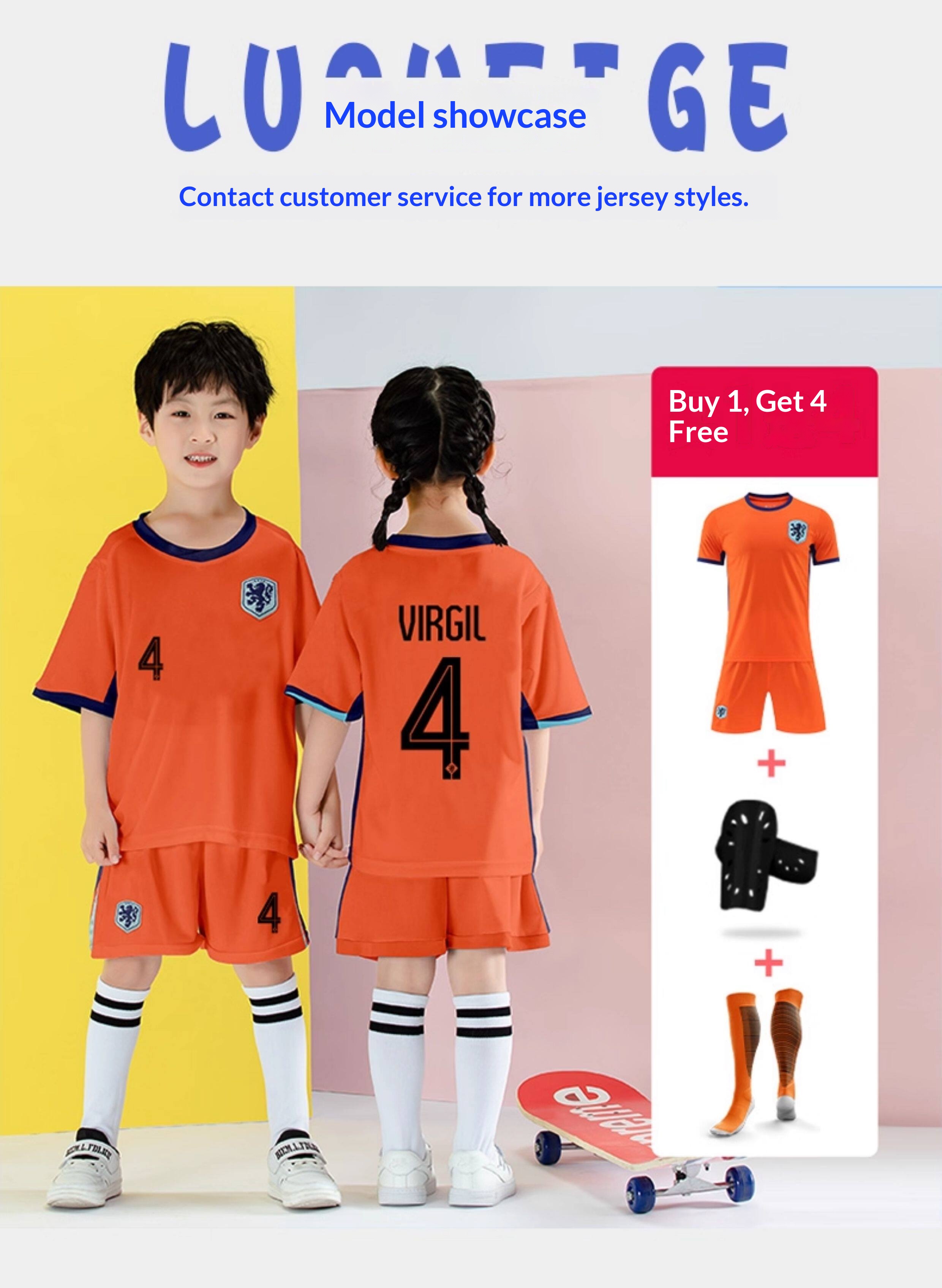 Netherlands National Team Jersey #4 Van Dijk Kit - Men's & Youth Custom Football Training Set detail 7