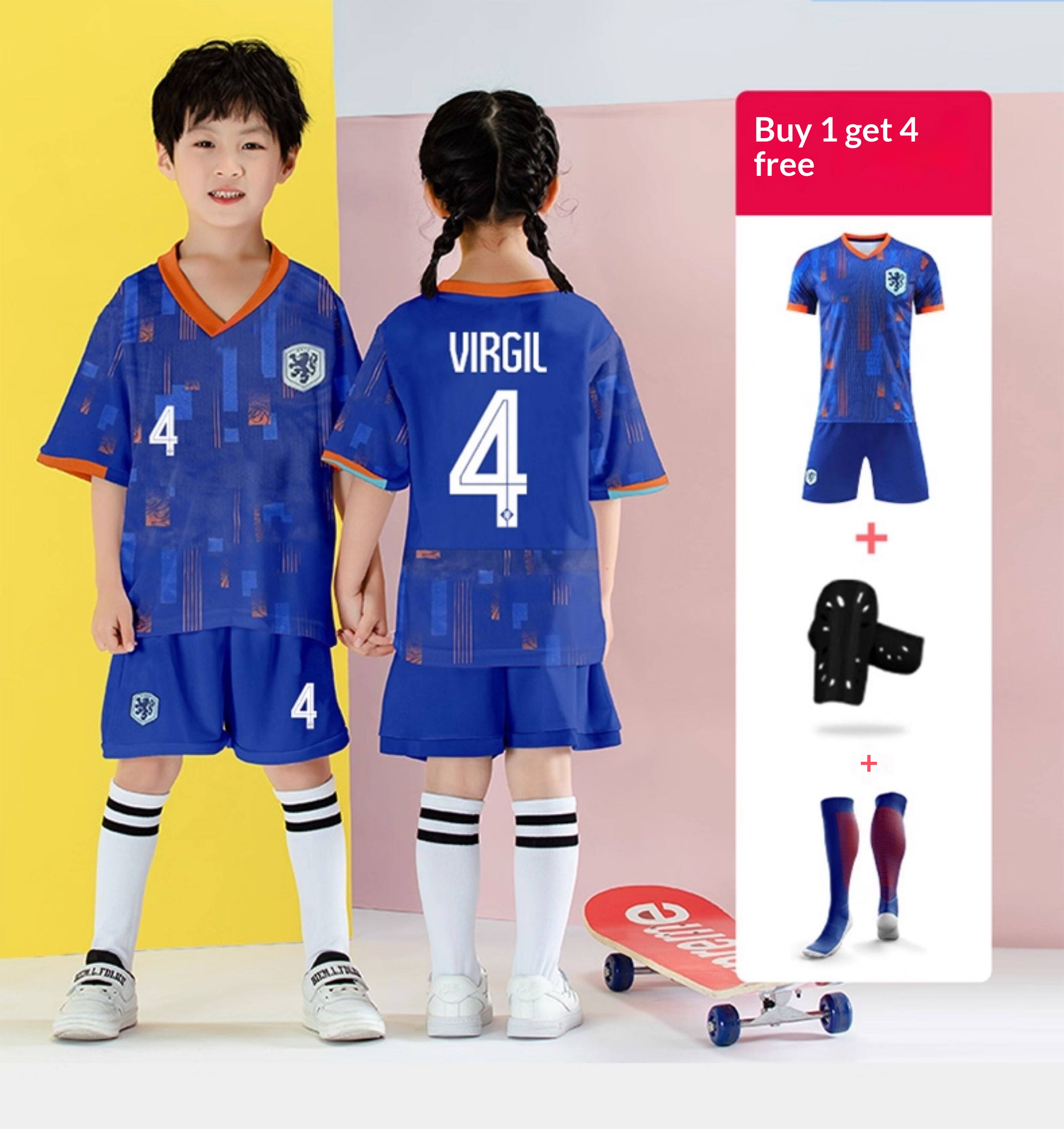 Netherlands National Team Jersey #4 Van Dijk Kit - Men's & Youth Custom Football Training Set detail 8