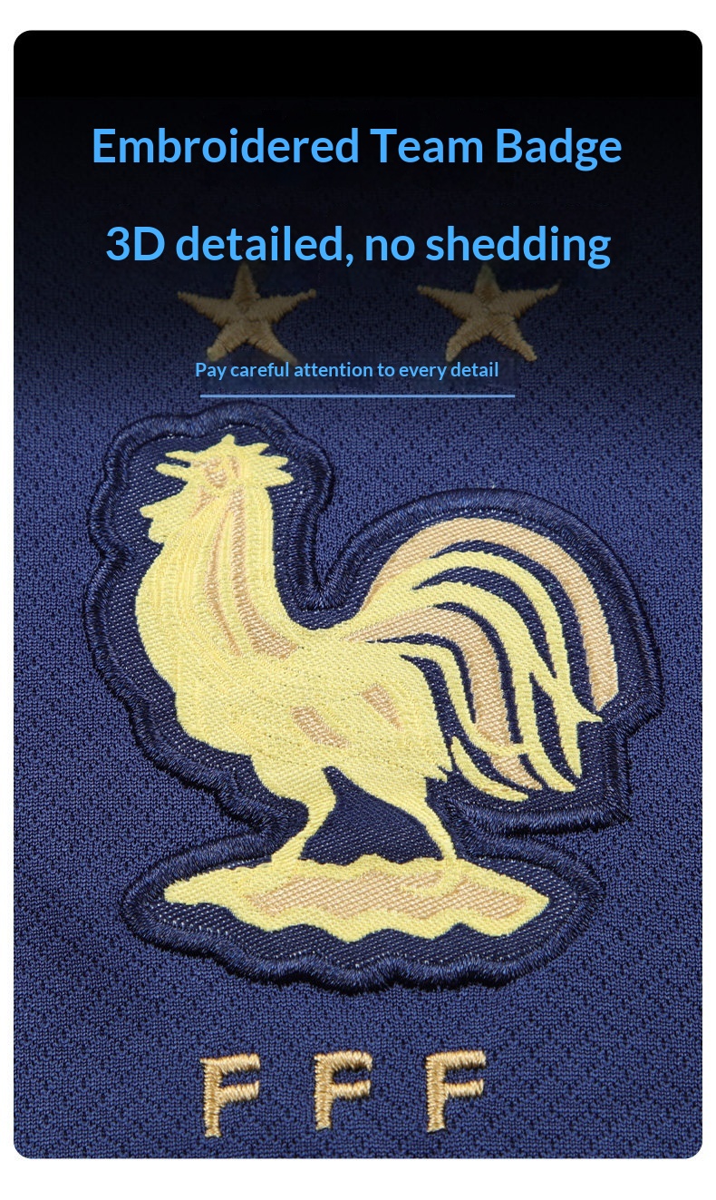 France National Team Training Jersey Kit - Mbappe Benzema Euro Cup Soccer Set for Men & Kids detail 8