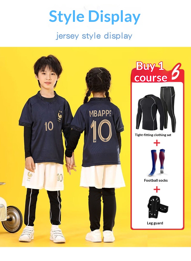 France National Team Training Jersey Kit - Mbappe Benzema Euro Cup Soccer Set for Men & Kids detail 9