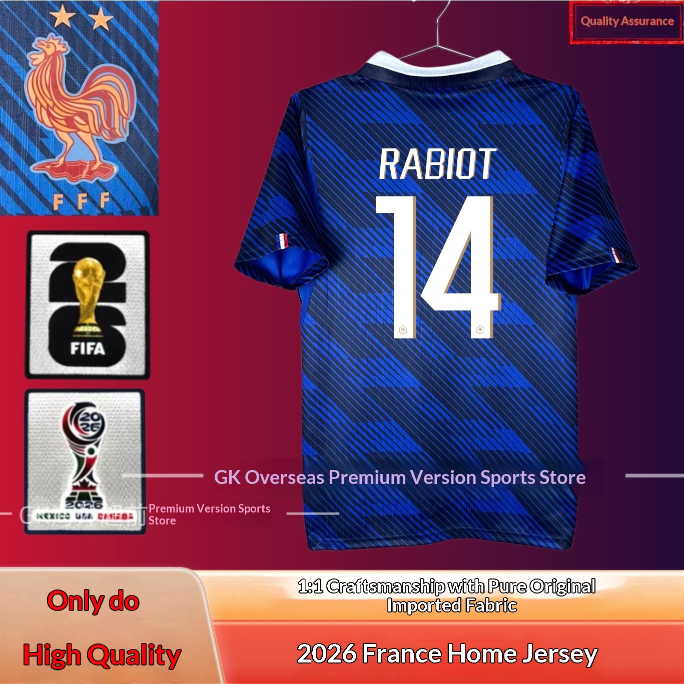 France National Team #10 Mbappe Player Jersey detail 6