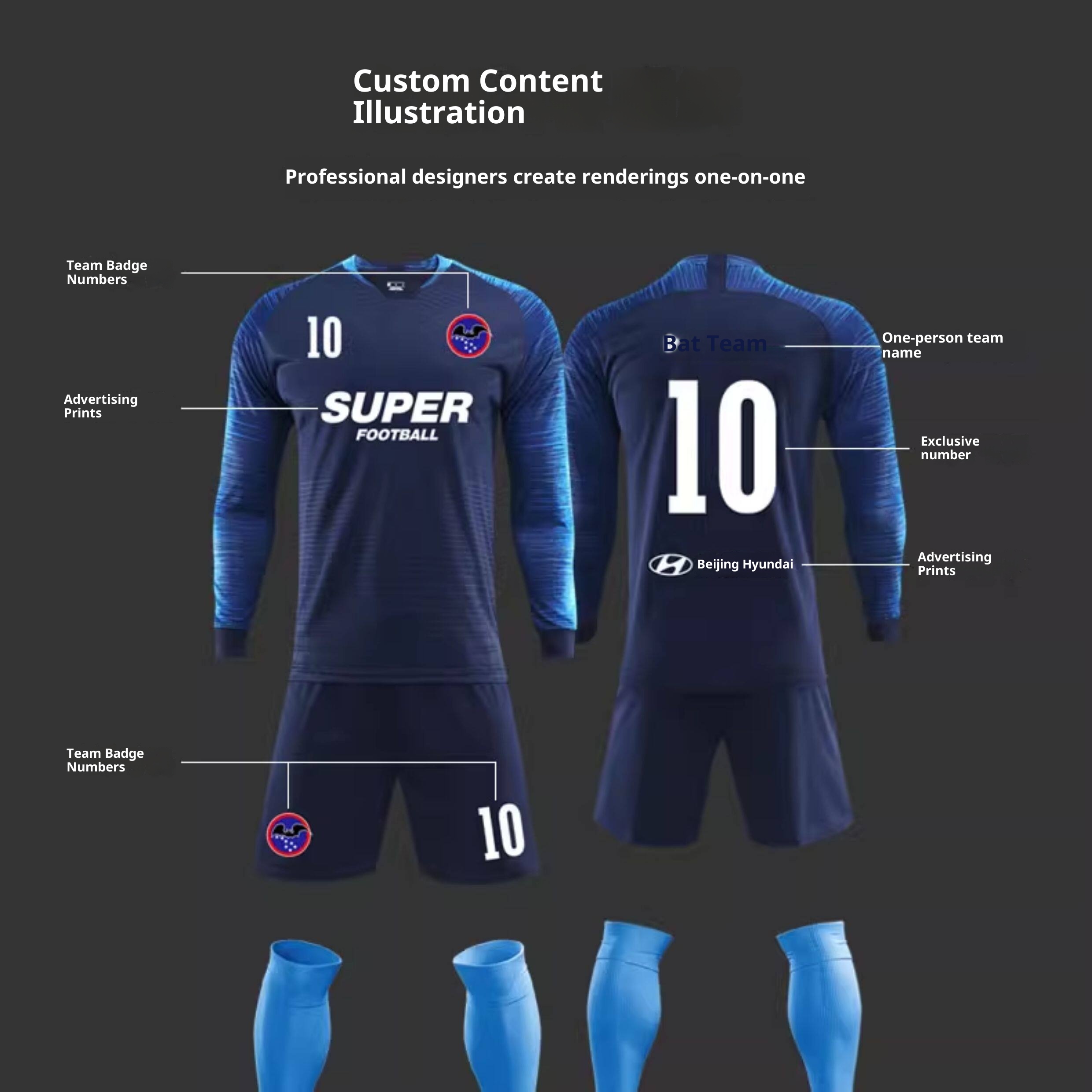 France & China National Team Custom Football Jersey Set with Printing detail 7