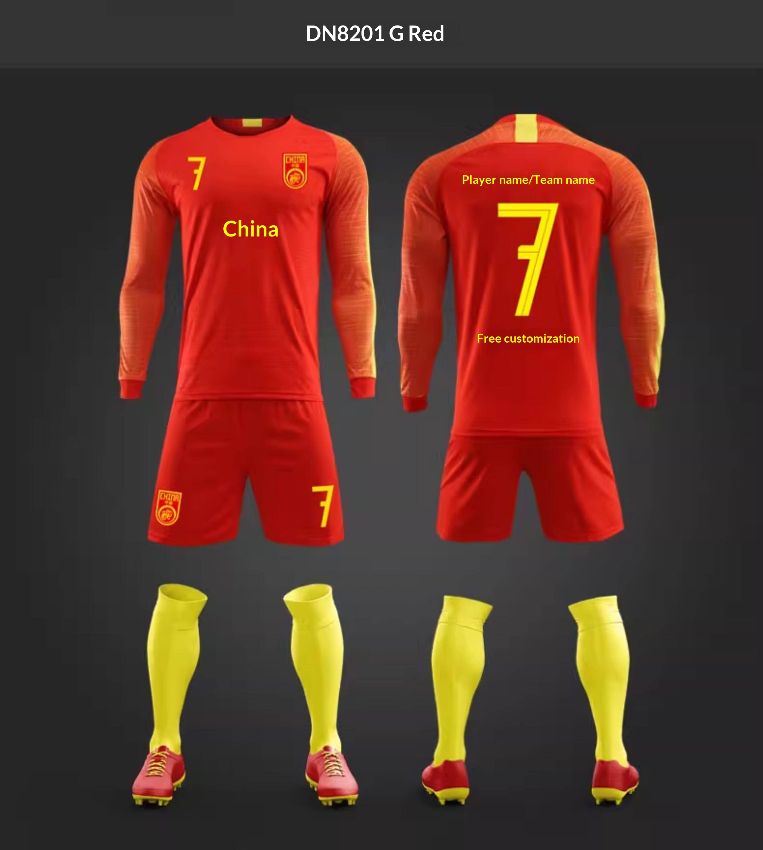 France & China National Team Custom Football Jersey Set with Printing detail 12