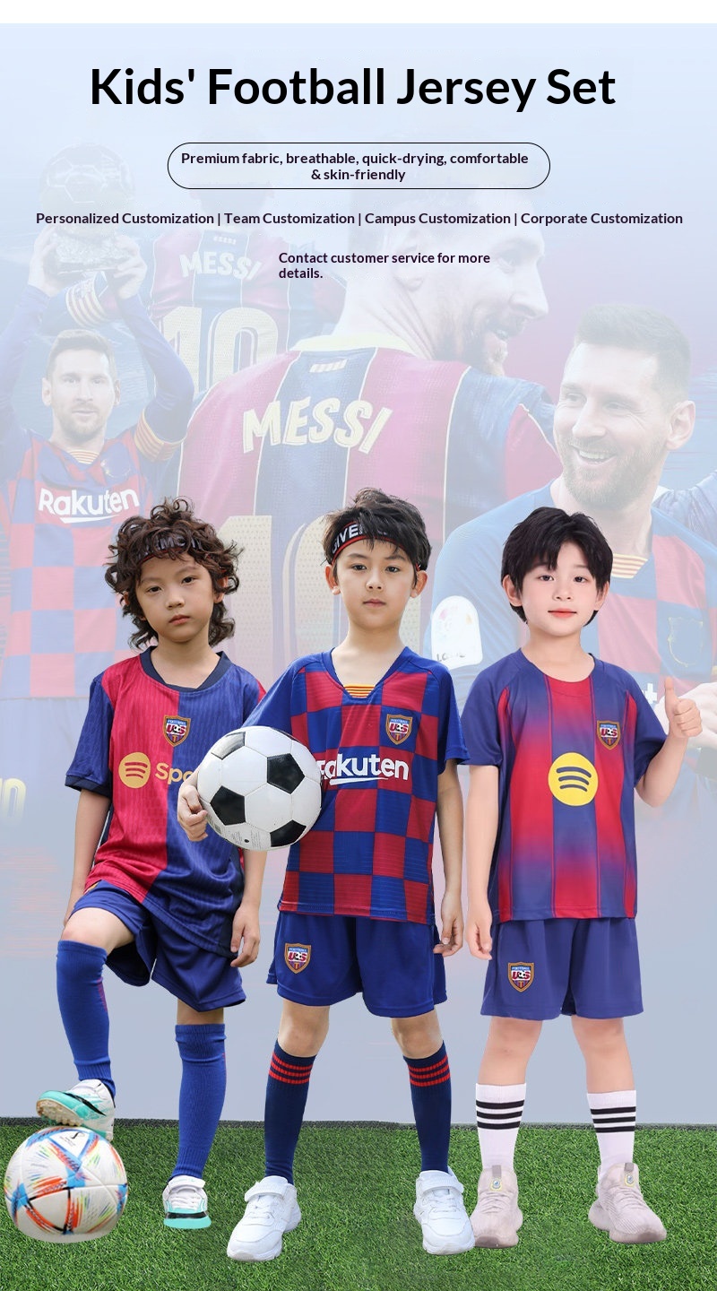 Barcelona Kids Football Kit - Messi Jersey detail 2