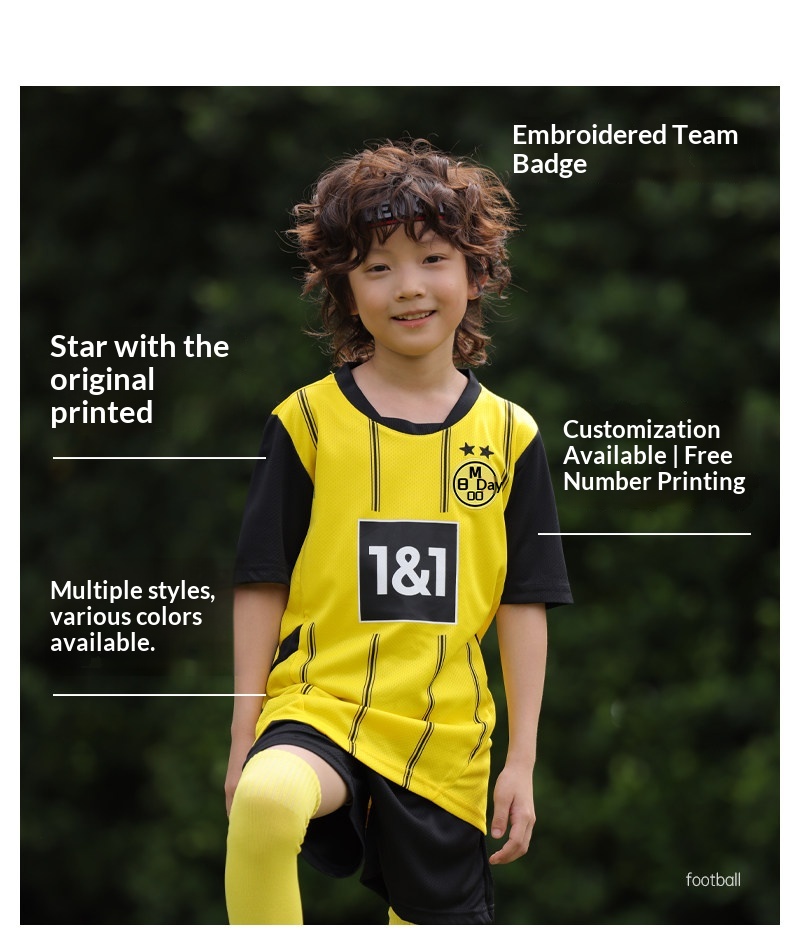 Borussia Dortmund 23-24 Home & Away Jersey Set for Kids detail 3