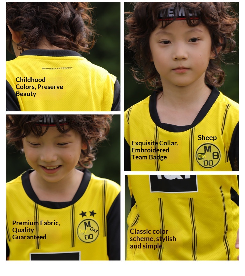 Borussia Dortmund 23-24 Home & Away Jersey Set for Kids detail 4