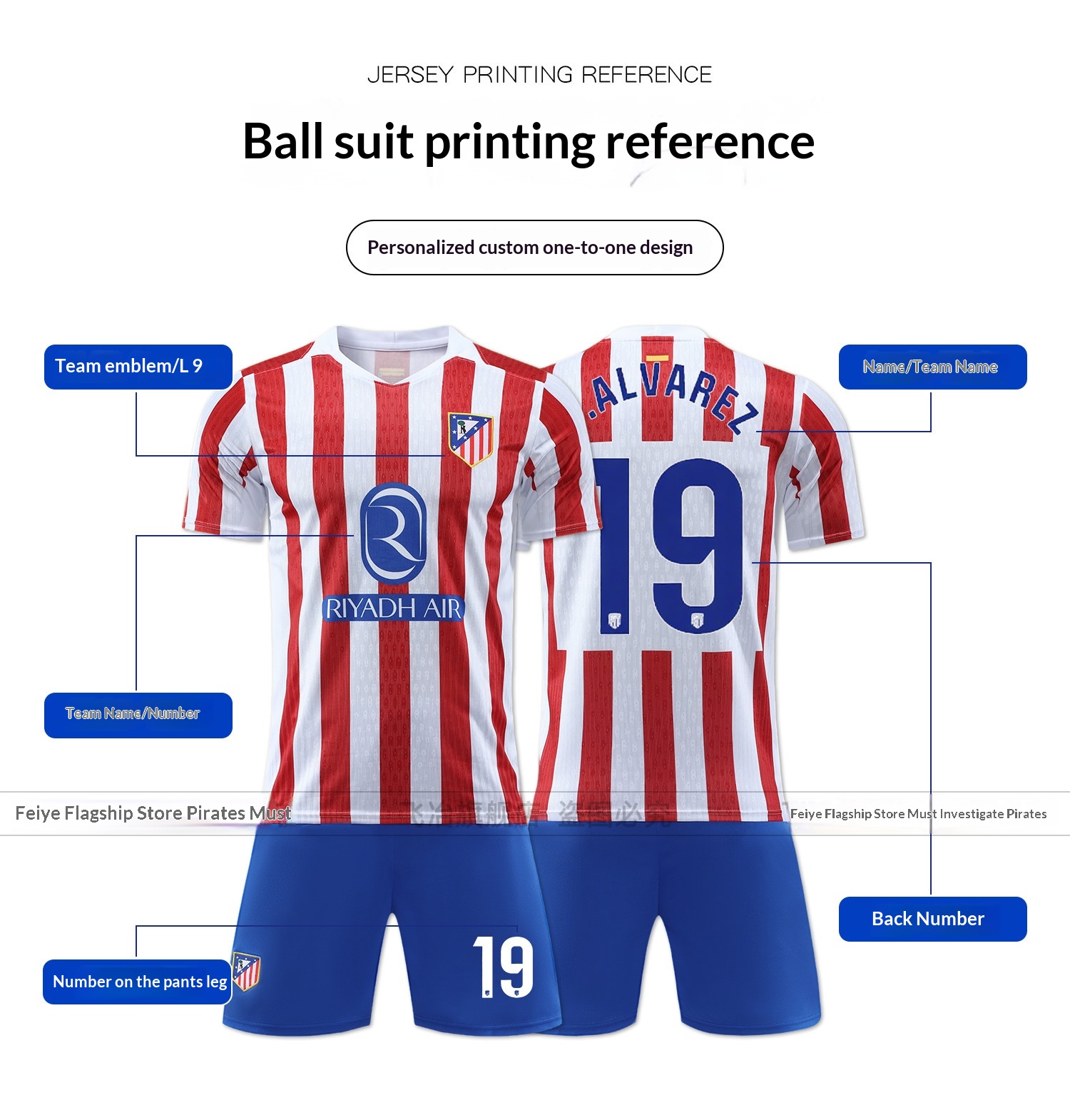 Atletico Madrid 2526 Griezmann Alvarez Football Jersey Kids Training Kit detail 5