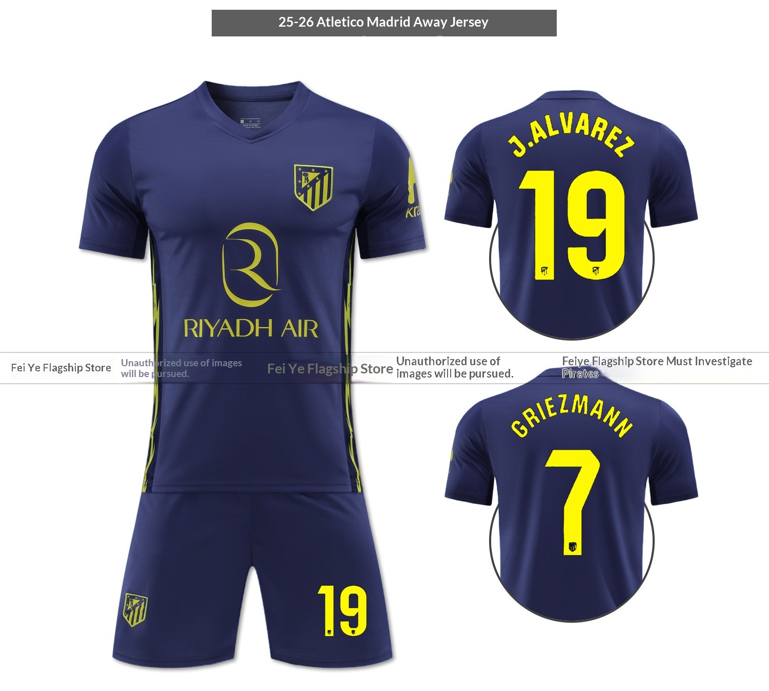 Atletico Madrid 2526 Griezmann Alvarez Football Jersey Kids Training Kit detail 8