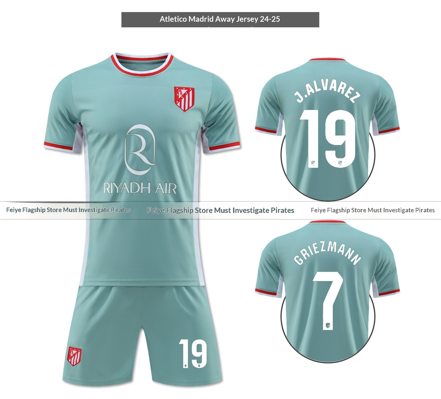 Atletico Madrid 2526 Griezmann Alvarez Football Jersey Kids Training Kit detail 10