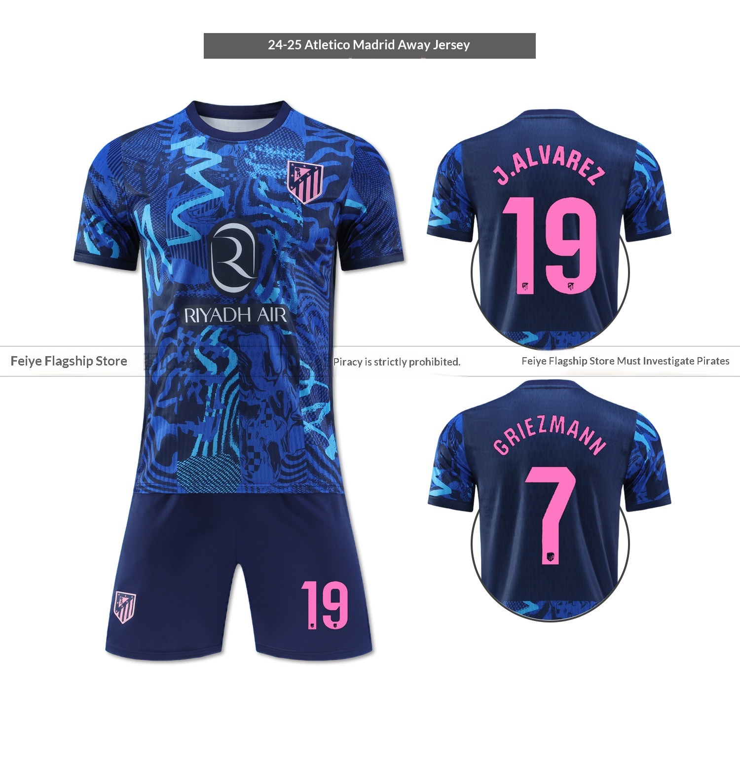 Atletico Madrid 2526 Griezmann Alvarez Football Jersey Kids Training Kit detail 11