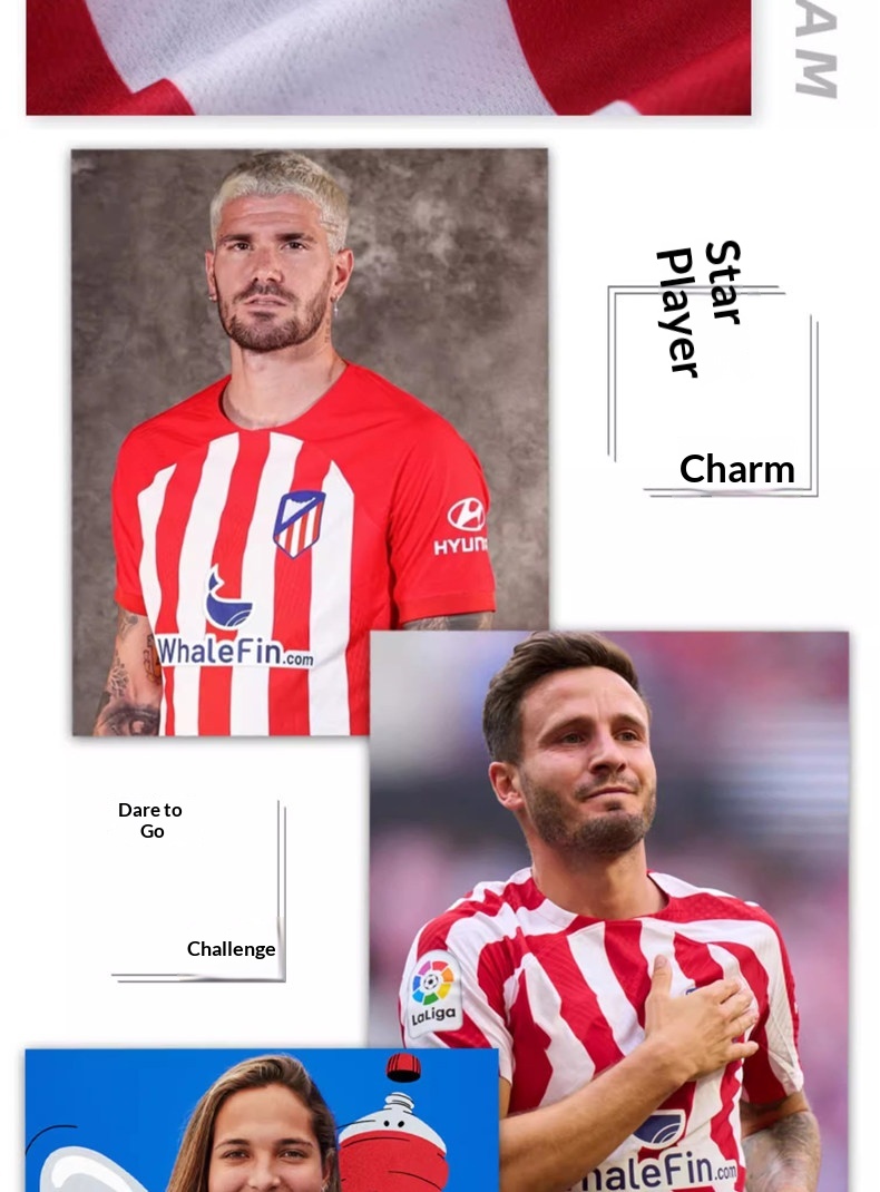 Atletico Madrid 24/25 Home & Away Jersey - Depay 9, Griezmann 7 Customization detail 4