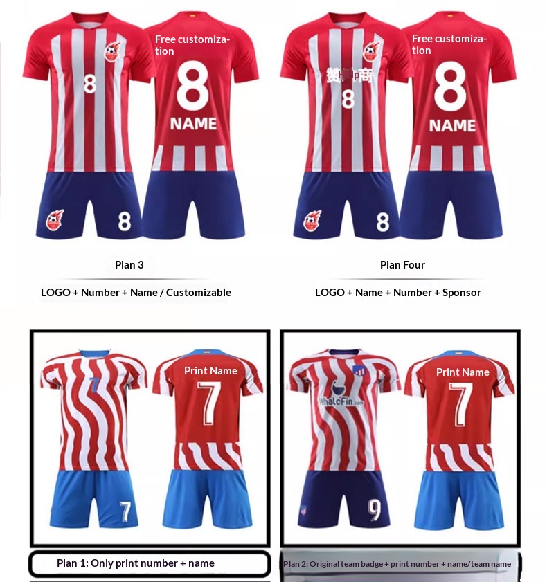 Atletico Madrid 24/25 Home & Away Jersey - Depay 9, Griezmann 7 Customization detail 9