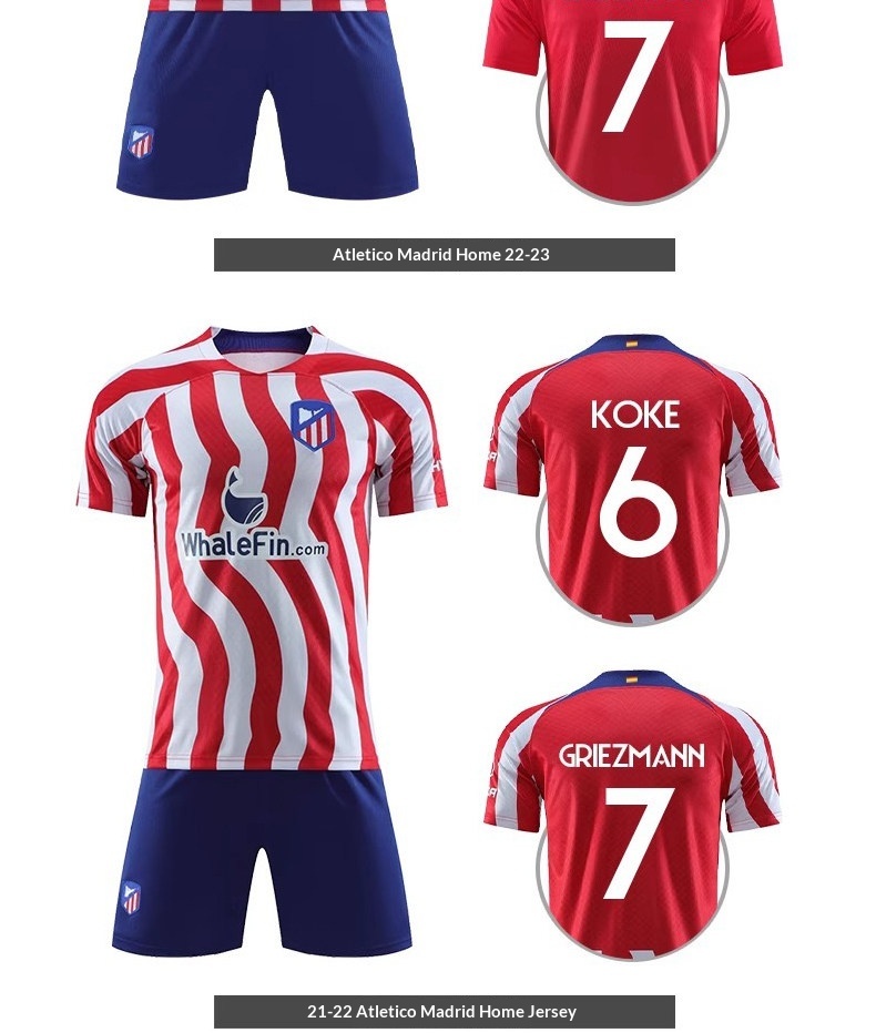 Atletico Madrid 24/25 Home & Away Jersey - Depay 9, Griezmann 7 Customization detail 11