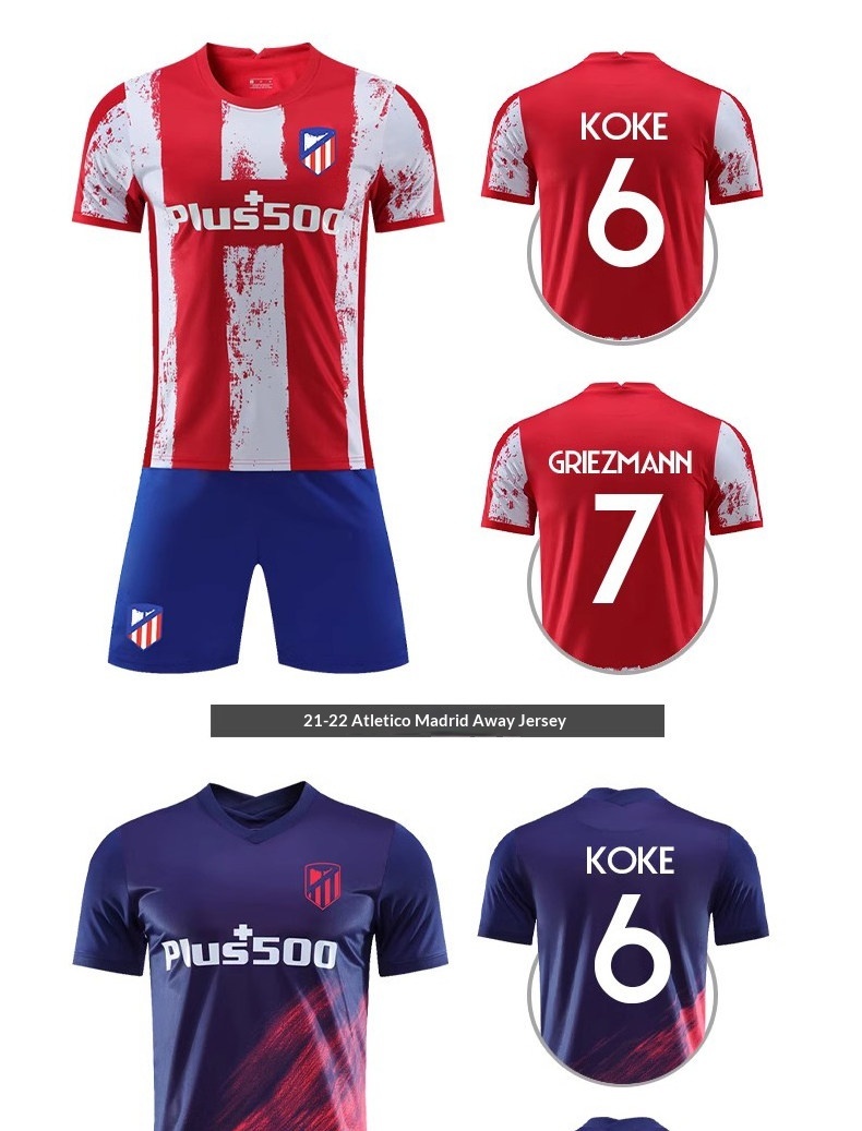 Atletico Madrid 24/25 Home & Away Jersey - Depay 9, Griezmann 7 Customization detail 12