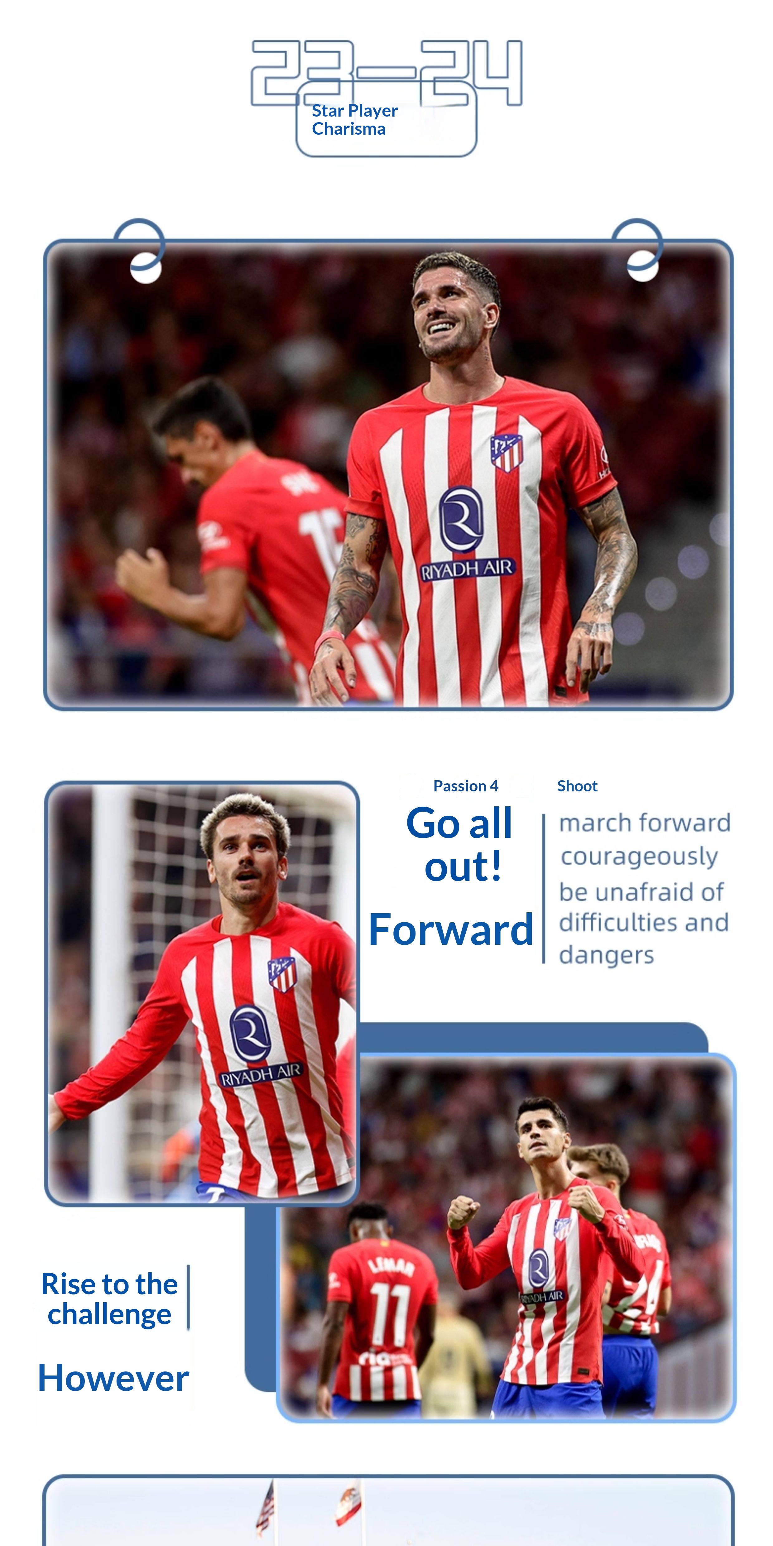 Atletico Madrid 23-24 Kids' Griezmann #8 Short Sleeve Jersey Set detail 2