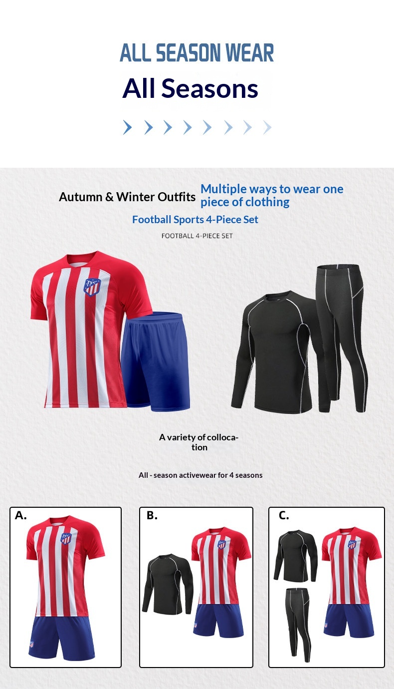 Atletico Madrid 23-24 Kids' Griezmann #8 Short Sleeve Jersey Set detail 7