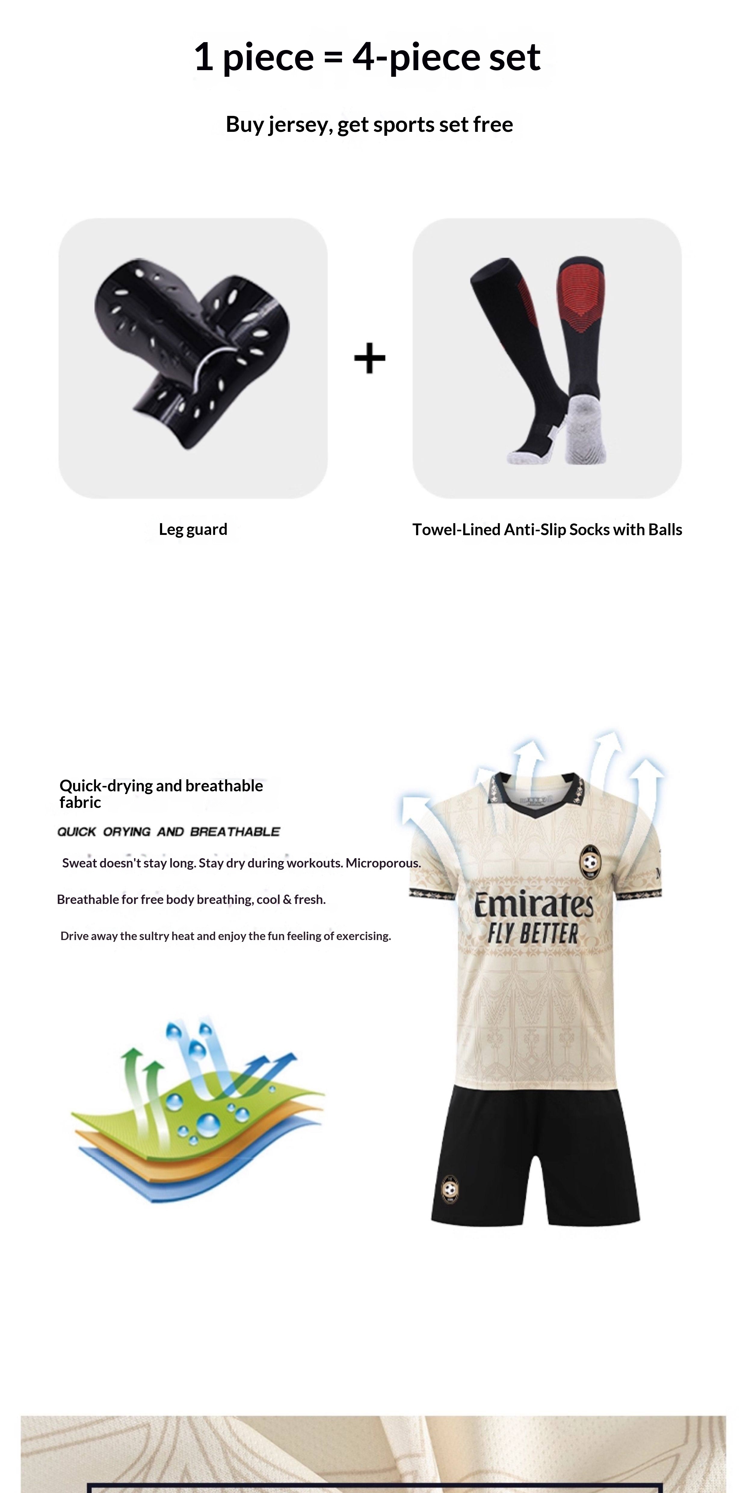 AC Milan Custom Football Jersey Kit - Adult & Youth Training Match Set detail 4