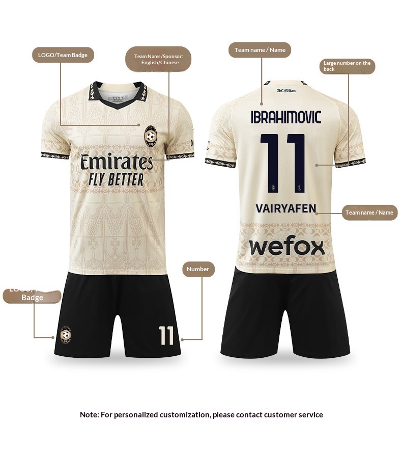 AC Milan Custom Football Jersey Kit - Adult & Youth Training Match Set detail 7