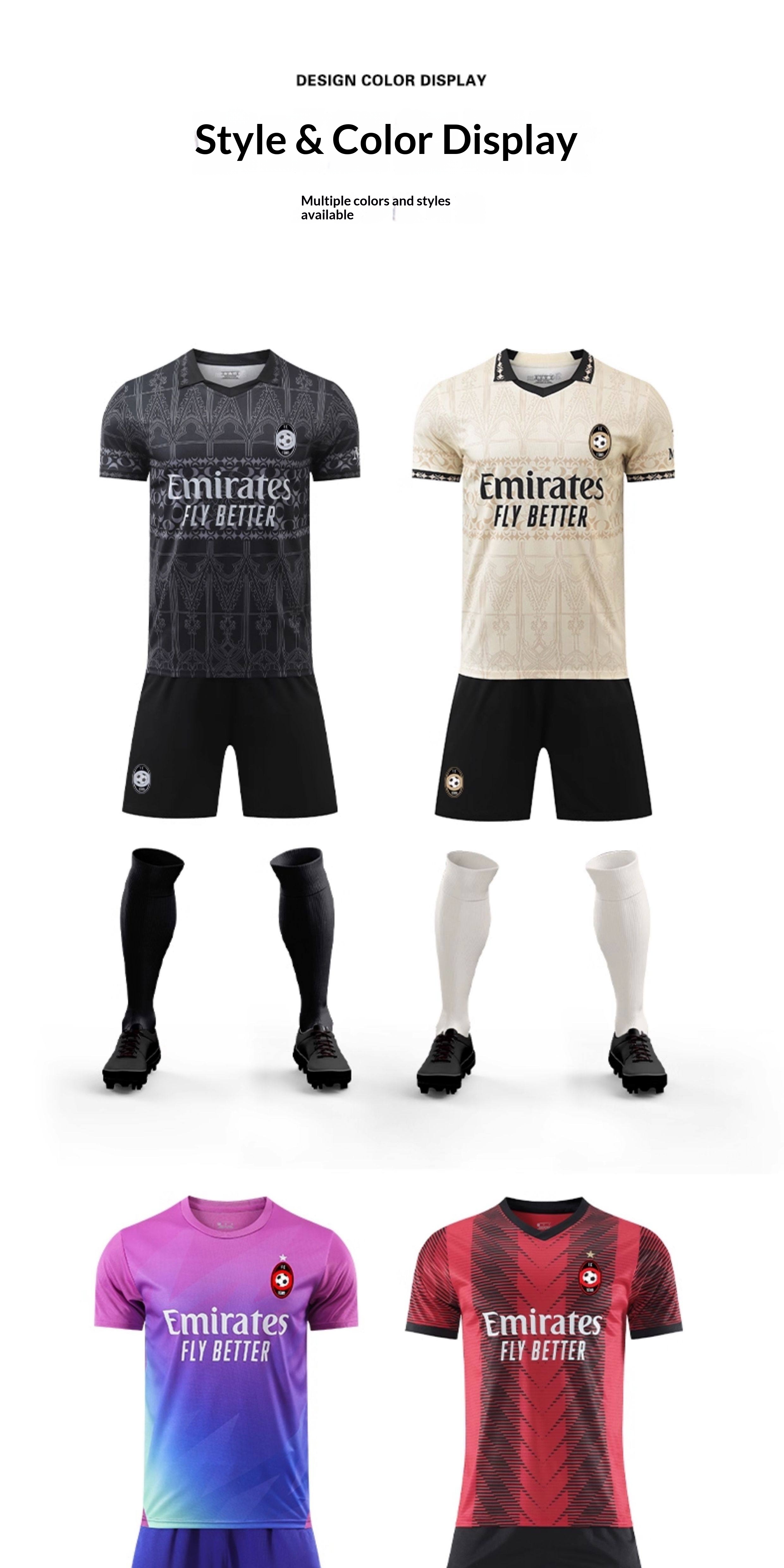 AC Milan Custom Football Jersey Kit - Adult & Youth Training Match Set detail 10