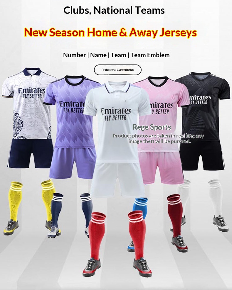 Real Madrid CR7, Miami Messi, Haaland 9, AC Milan, PSG Neymar Kids Football Jerseys detail 11