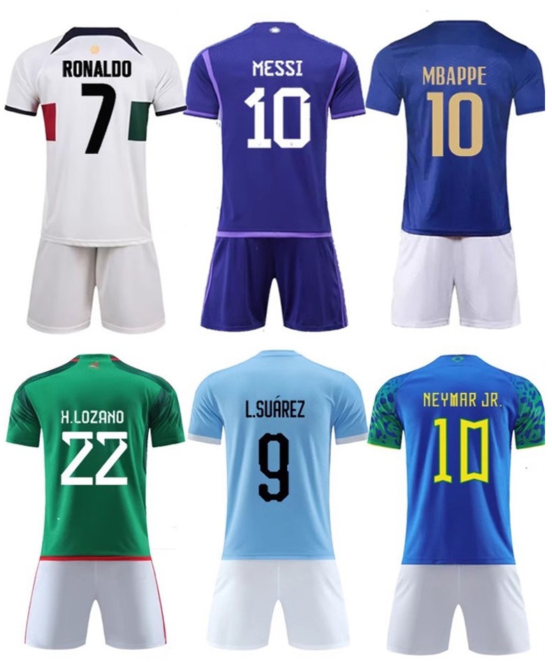 Real Madrid CR7, Miami Messi, Haaland 9, AC Milan, PSG Neymar Kids Football Jerseys detail 14