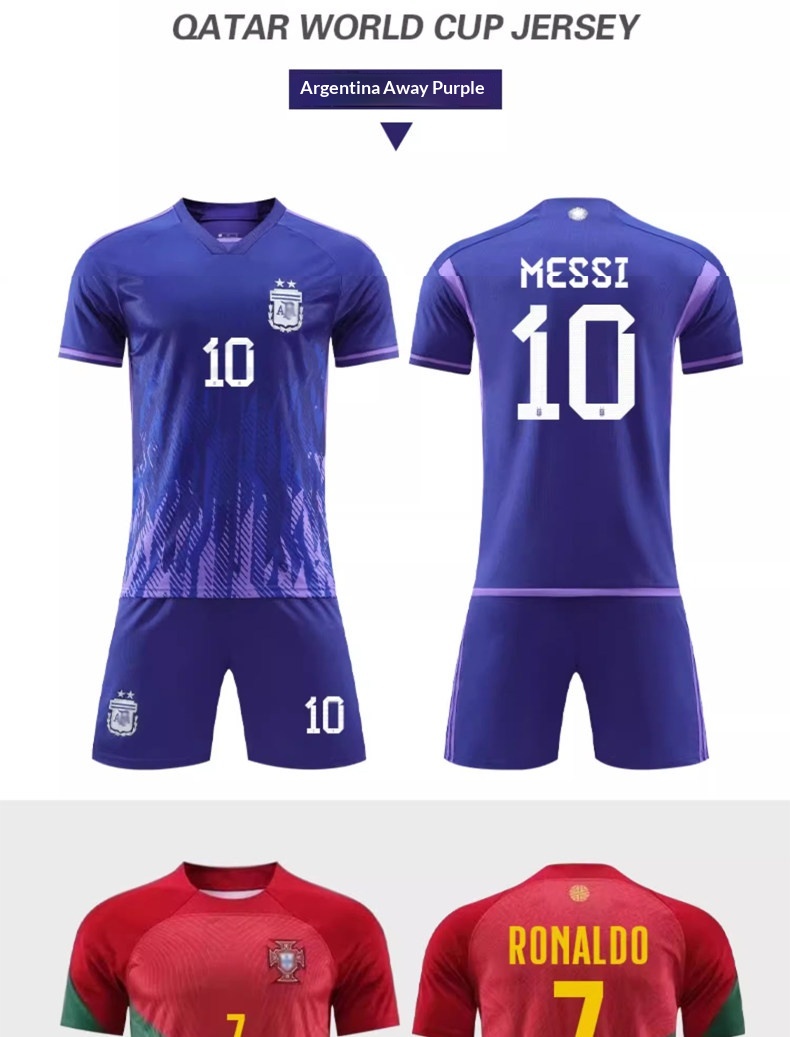 Real Madrid CR7, Miami Messi, Haaland 9, AC Milan, PSG Neymar Kids Football Jerseys detail 16