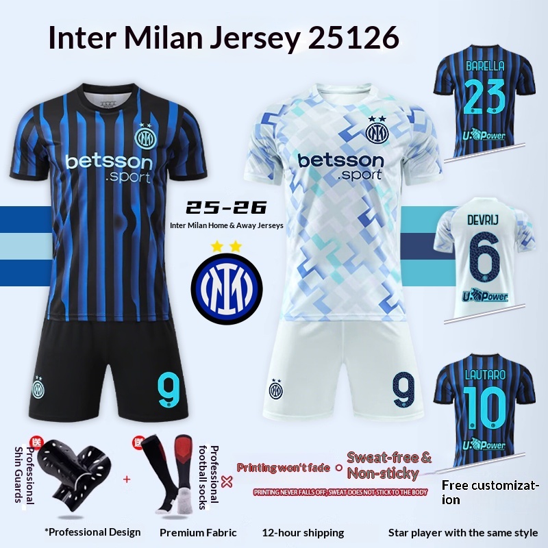 Inter Milan 25-26 Training Kit - Lautaro #10 Jersey Set for Men & Kids