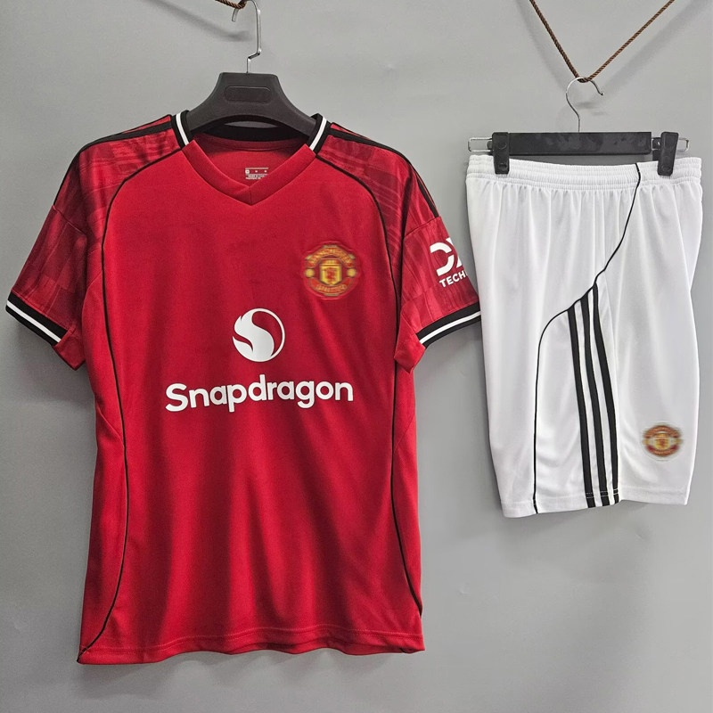 Manchester United Chelsea Real Madrid Home Away Jersey Training Kit Kids Short Sleeve Set Custom detail 3
