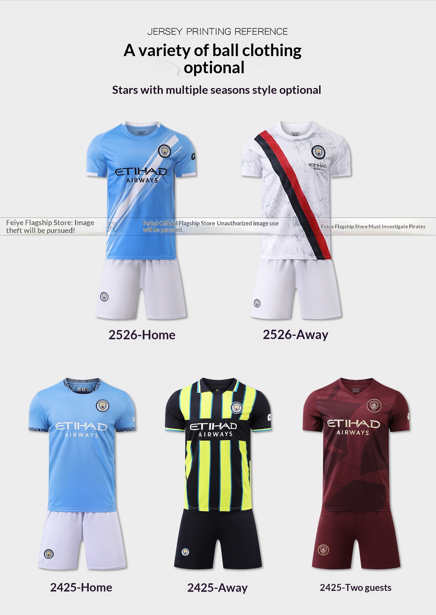 Manchester City 2526 Home & Away Jersey Kit - De Bruyne & Haaland detail 2