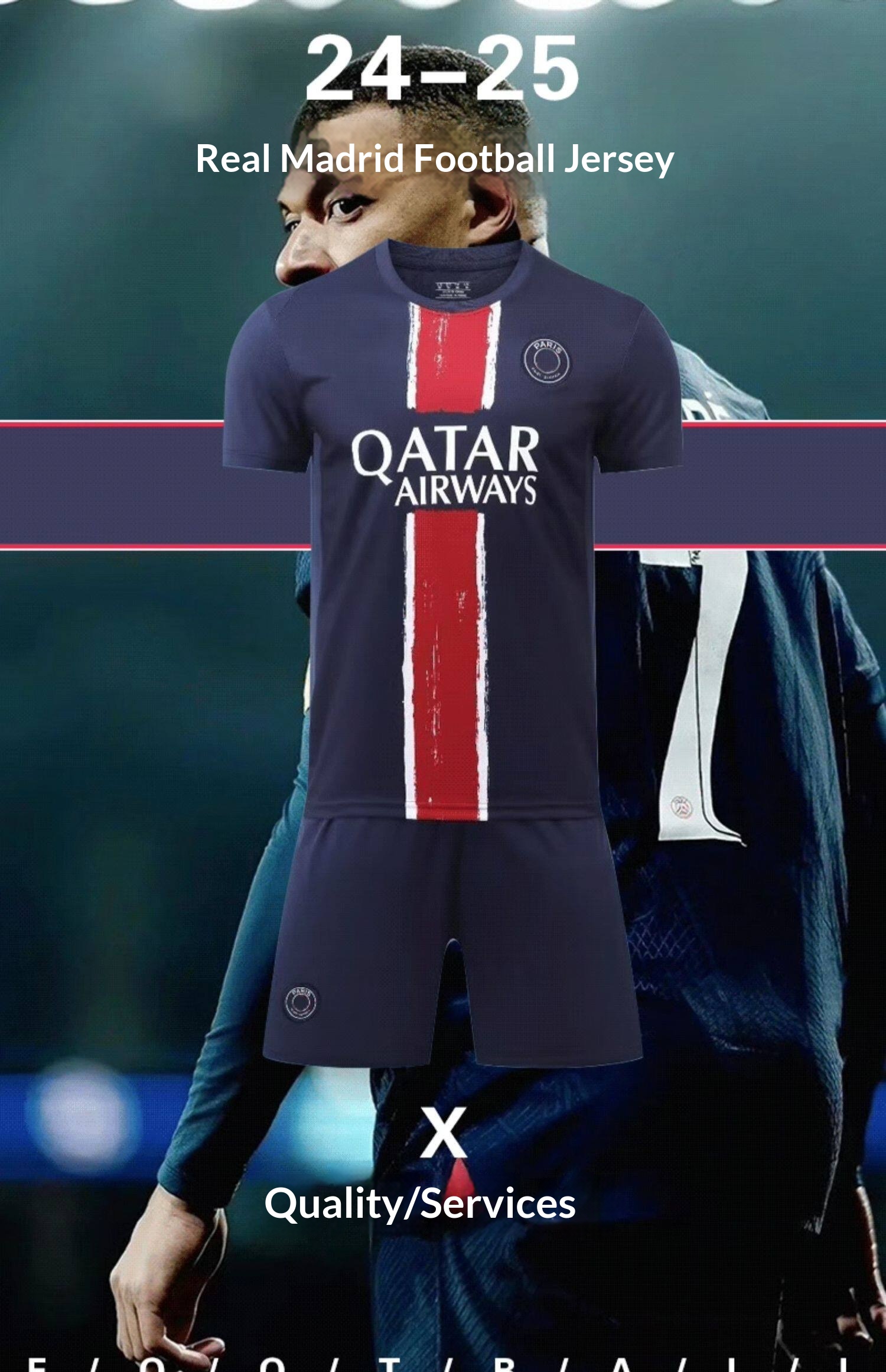 Paris Saint-Germain 23/24 Home Jersey Kit with Messi 30 detail 1
