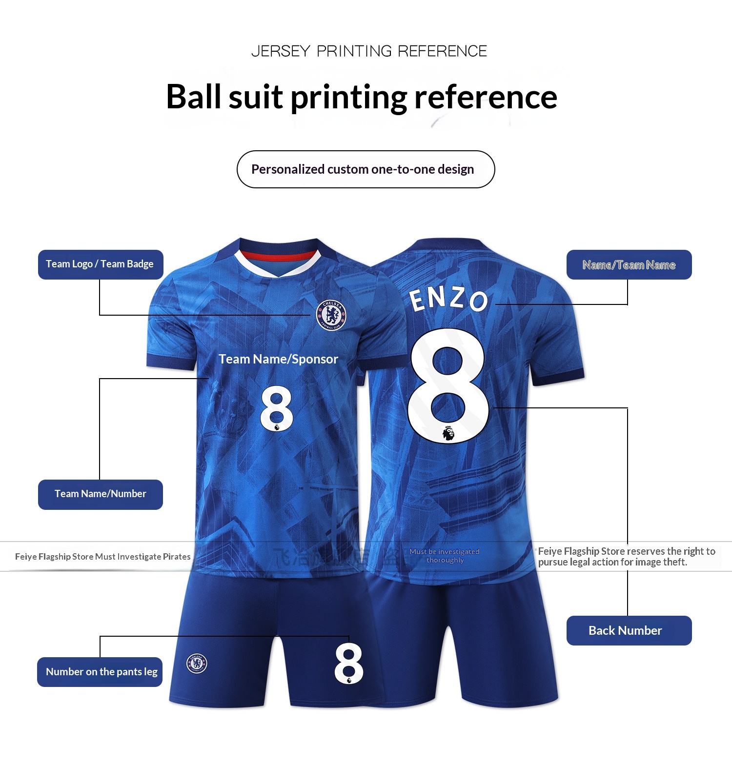 Chelsea FC 2526 Home/Away Jersey & Training Kit Set - Enzo Palmer Custom detail 5