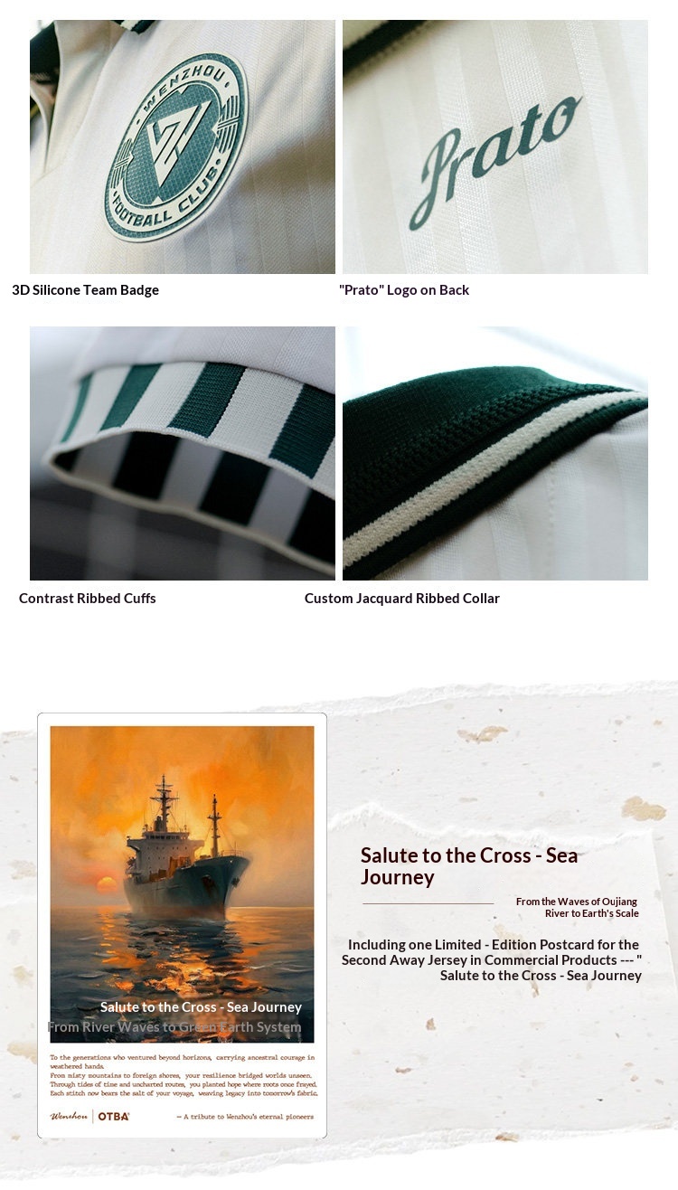 Wenzhou Team Away Jersey - Mint Green Retro Collar detail 5