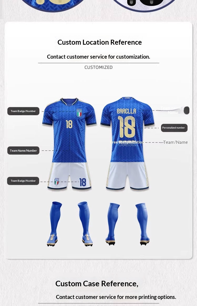 Italy National Team 2026 World Cup Home & Away Jersey Set detail 4