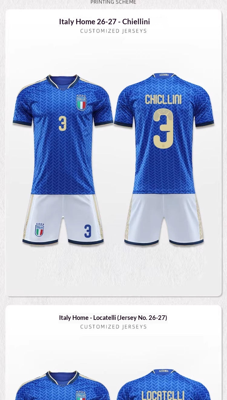 Italy National Team 2026 World Cup Home & Away Jersey Set detail 5