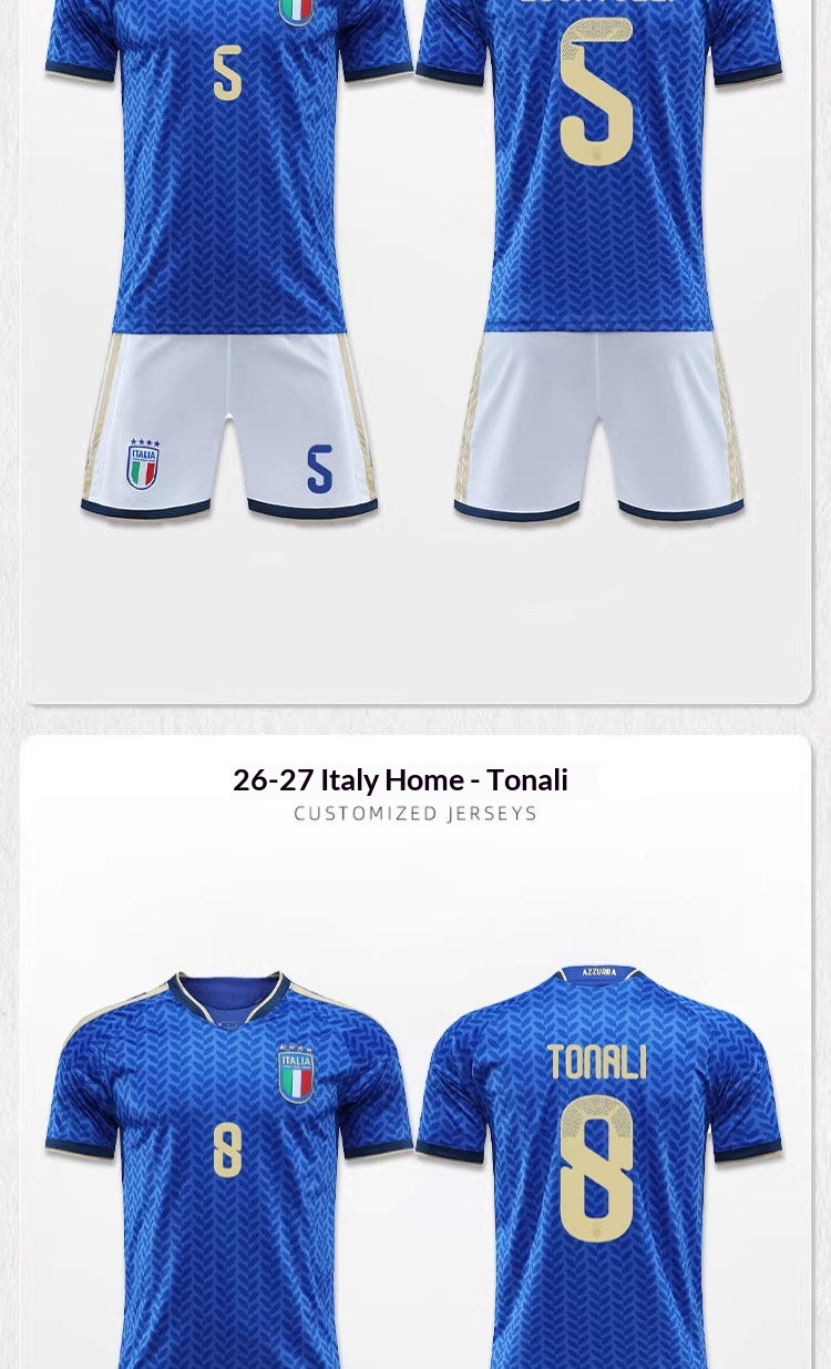 Italy National Team 2026 World Cup Home & Away Jersey Set detail 6