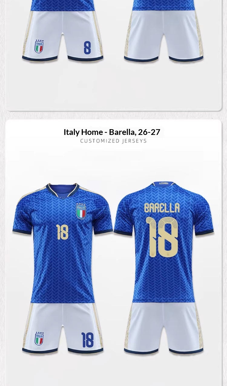 Italy National Team 2026 World Cup Home & Away Jersey Set detail 7