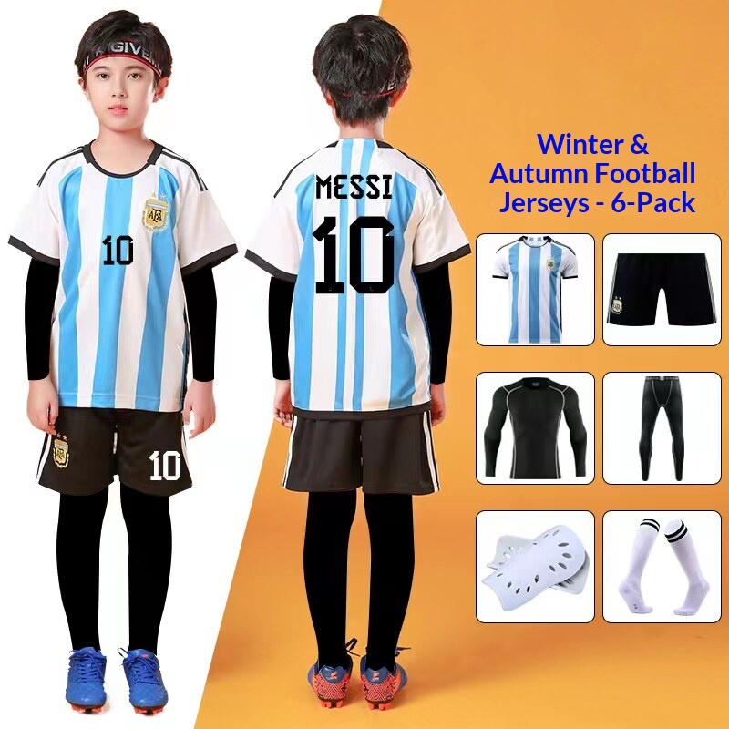Portugal Ronaldo Argentina Messi Kids Football Jersey detail 5