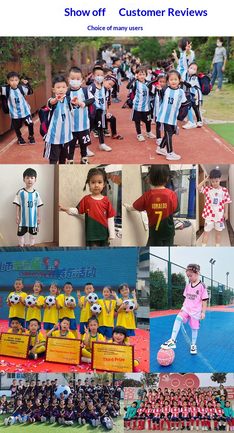 Portugal Ronaldo Argentina Messi Kids Football Jersey detail 6