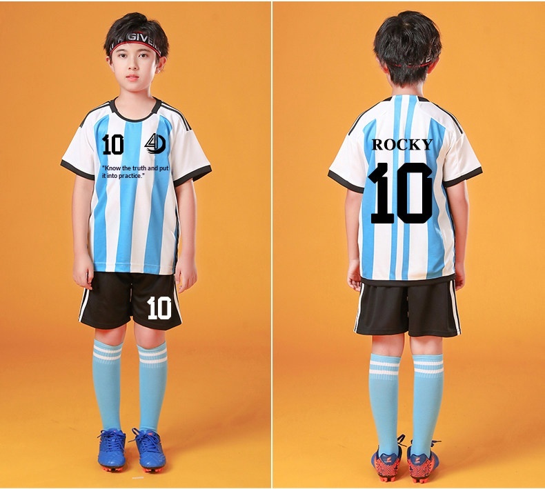 Portugal Ronaldo Argentina Messi Kids Football Jersey detail 14