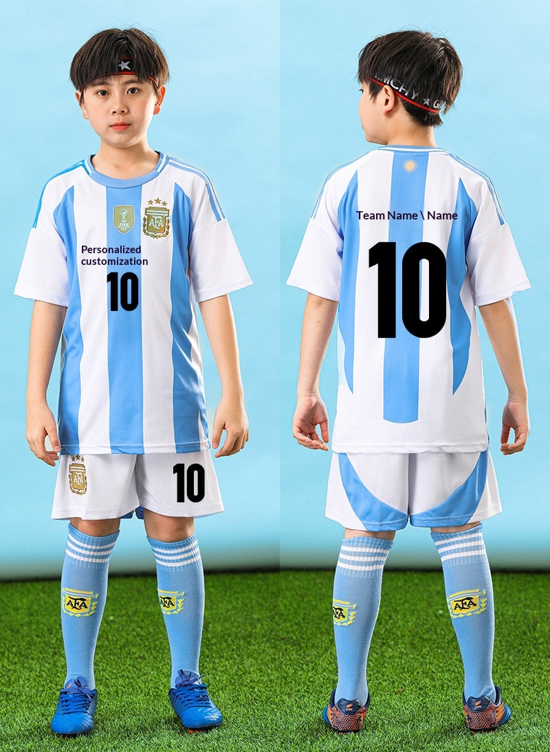 Portugal Ronaldo Argentina Messi Kids Football Jersey detail 17