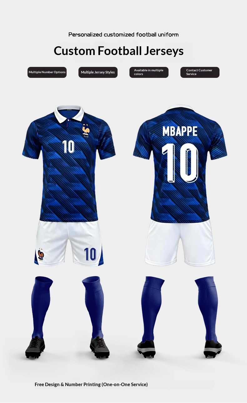 France Mbappe Jersey Shortsleeve Kit detail 3