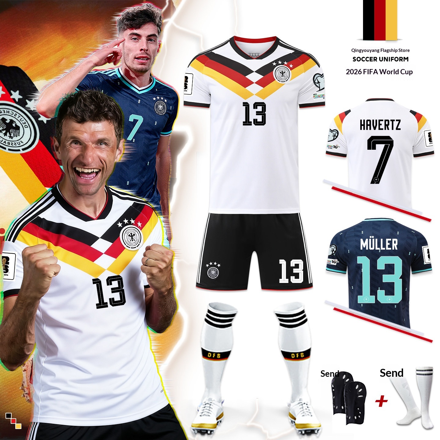 Germany 2026 World Cup Home & Away Jersey - Havertz & Muller - Adult & Youth