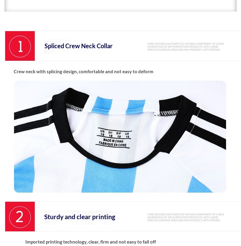 Argentina Messi #10 Youth Football Training Kit detail 8