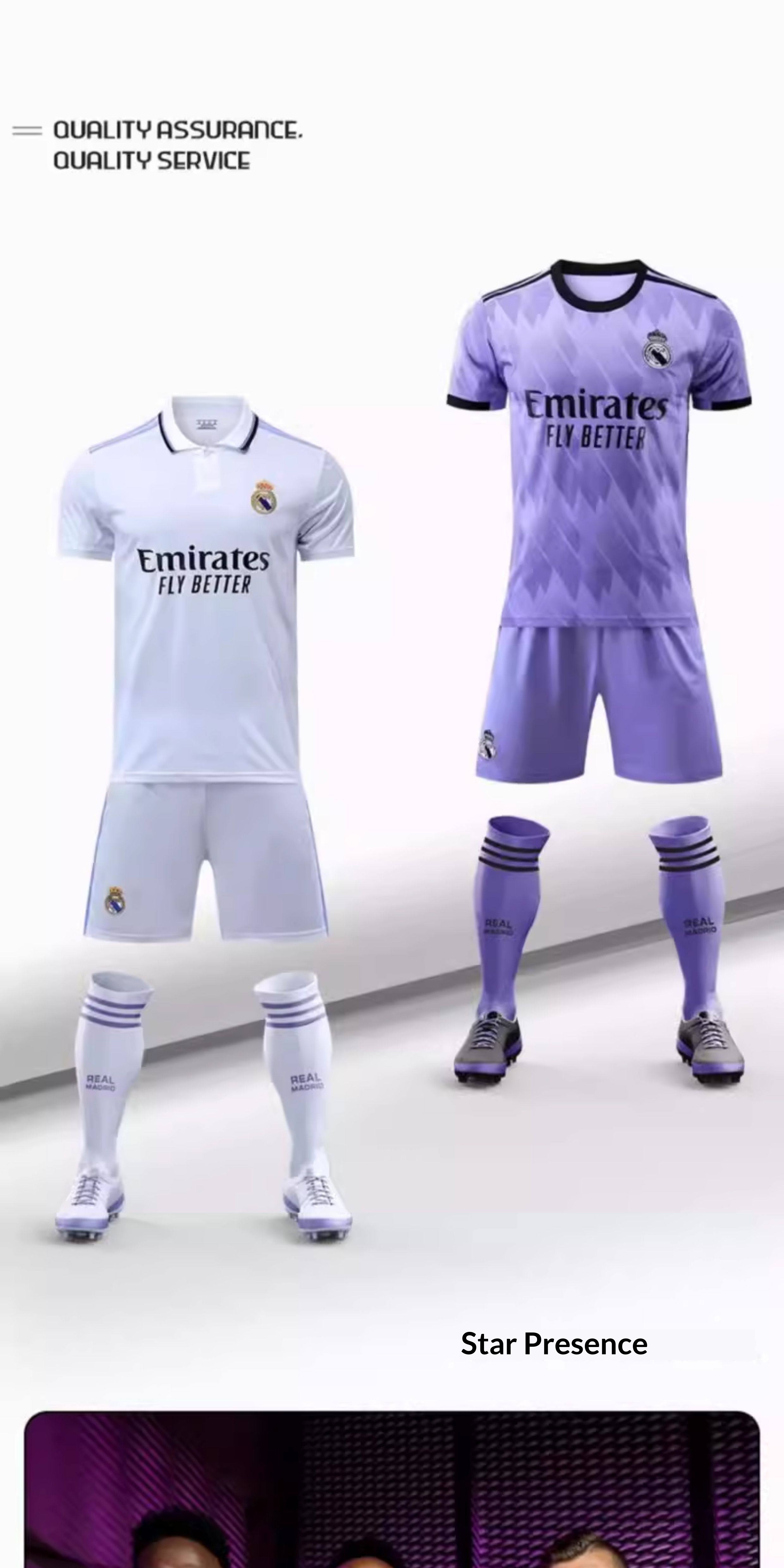 Real Madrid Home & Away Jersey Kit - Ronaldo 7 & Valverde Customizable detail 2