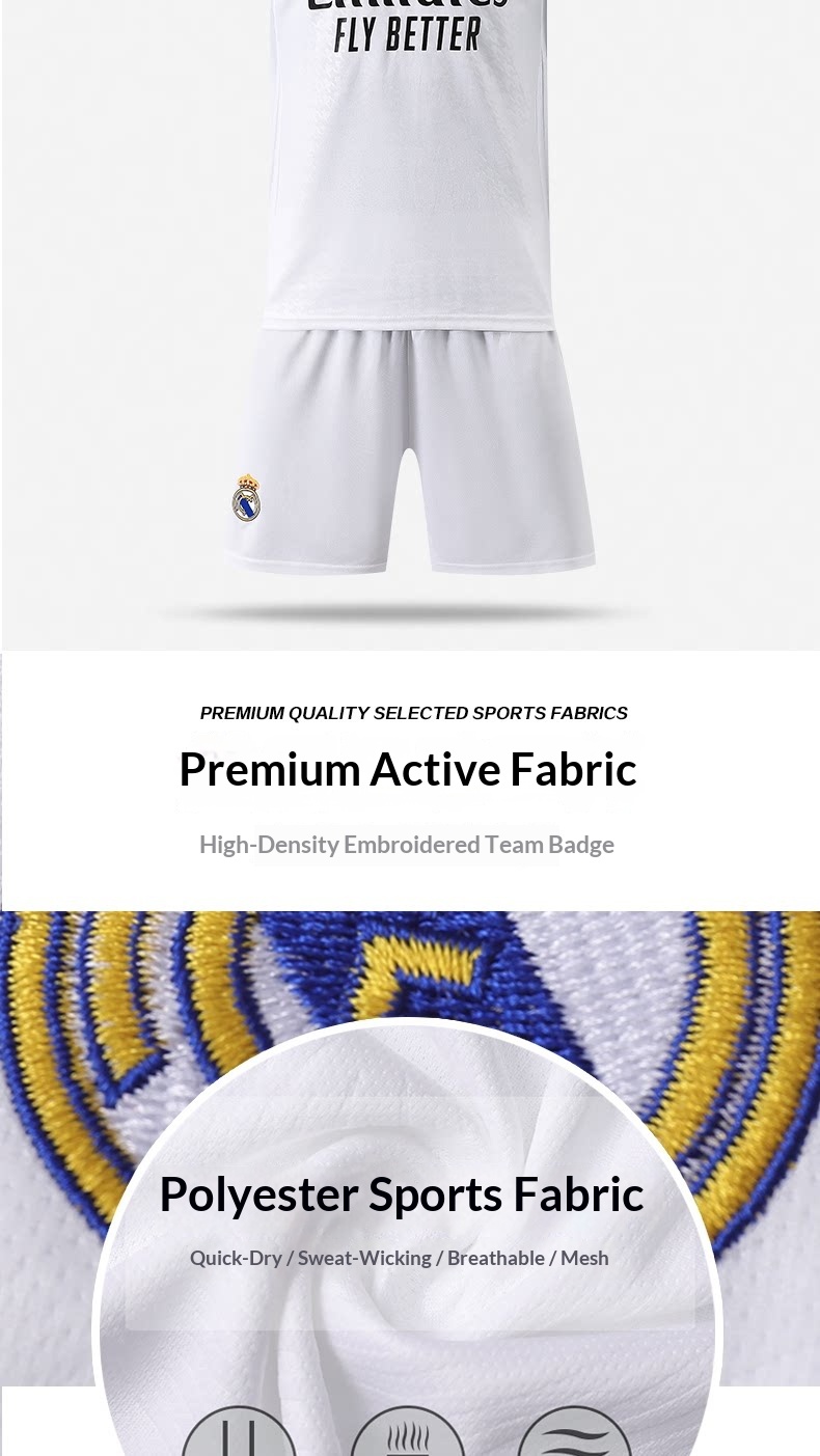 Real Madrid 2026 Kit #7 Mbappé Jersey Set for Boys detail 2