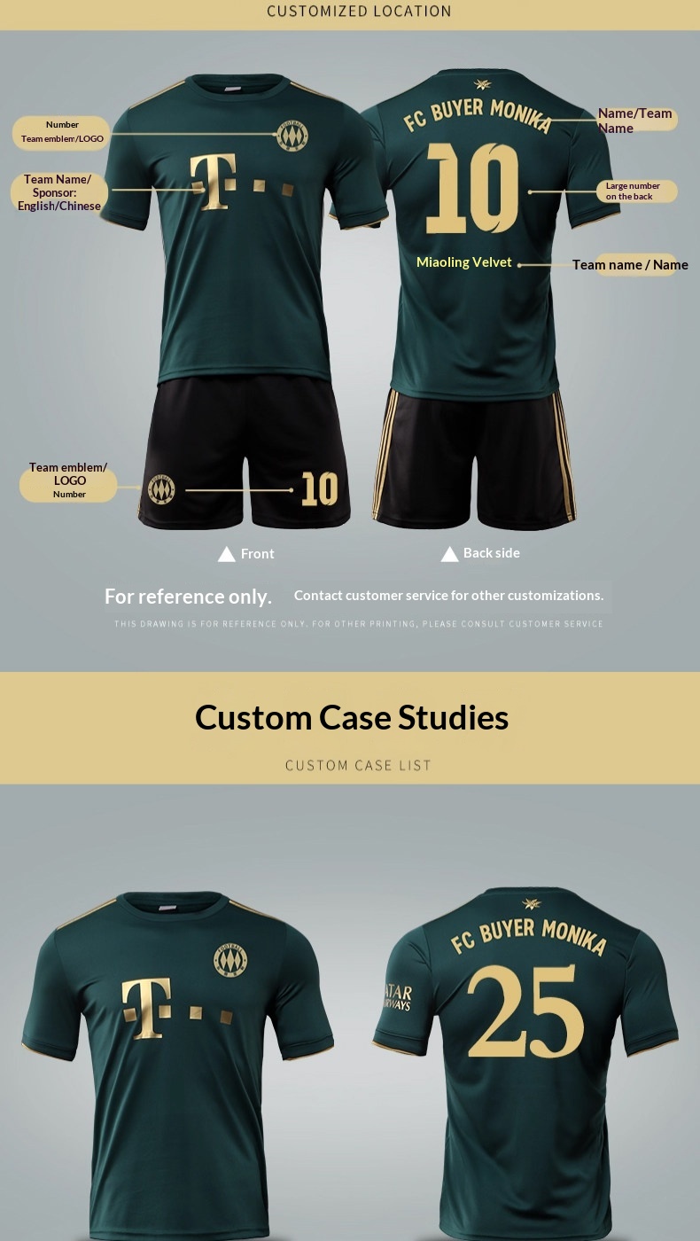 Bayern Munich Green Football Jersey Kit - Customizable Adult/Child Jersey detail 5