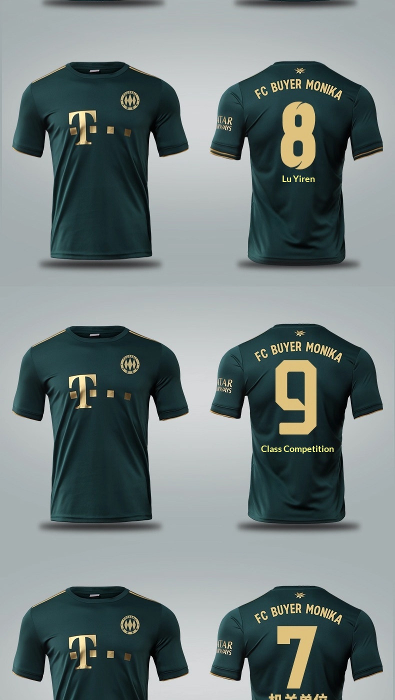 Bayern Munich Green Football Jersey Kit - Customizable Adult/Child Jersey detail 6